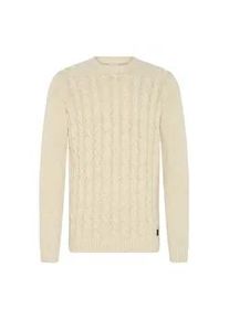 !Solid Strickfleece-Pullover SOLID "Strickpullover SDRICCO", Herren, Gr. M, beige (oatmeal melange), Obermaterial: 70% Baumwolle CO recyc.. 30% Polyester Pol. recyc.., Pullover