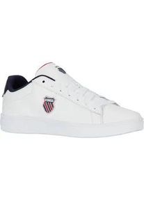 Sneaker K-Swiss "COURT SHIELD II", Herren, Gr. 44, wei&szlig; (wei&szlig;, peacoat, samba rot), Leder, Schuhe Sneaker