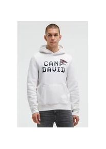 Kapuzensweatshirt CAMP DAVID, Herren, Gr. XL, wei&szlig;, Sweatware, Material: 72% Baumwolle, 28% Polyester, bedruckt, regular fit normal, Rundhals, eingesetzt Rippb&uuml;ndchen, Sweatshirts, mit Rippb&uuml;ndchen