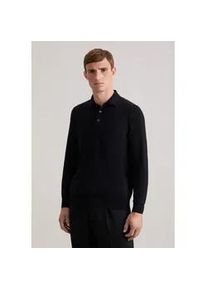 Polokragenpullover Seidensticker "Schwarze Rose", Herren, Gr. XL, schwarz, 100% Wolle, unifarben, regular fit, Pullover, 1/1 Kragen Uni