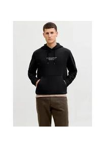Jack & Jones Kapuzensweatshirt JACK & JONES "JPRBLUARCHIE SWEAT HOOD NOOS", Herren, Gr. M, schwarz, angeraute Sweatware, Obermaterial: 70% Baumwolle, 30% Polyester, bedruckt, normal h&uuml;ftlang, Rundhals, Sweatshirts
