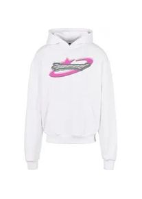 Kapuzenpullover "Upscale by Mister Tee Herren Speed Logo Hoodie", Herren, Gr. L, wei&szlig;, 100% Baumwolle, UPSCALE BY MISTER TEE, unifarben, oversize, Pullover Kapuzenpullover