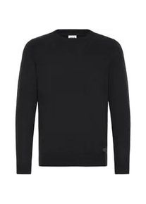 !Solid Strickfleece-Pullover SOLID "Strickpullover SDAKANT", Herren, Gr. M, schwarz (true schwarz), Obermaterial: 70% Baumwolle CO recyc.. 30% Polyester Pol. recyc.., Pullover