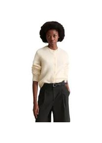 Marc O'Polo Cardigan MARC O'POLO DENIM "aus flauschigem Wolle-Mohairwolle-Mix", Damen, Gr. L, wei&szlig; blush, Obermaterial: 36% Schurwolle, 31% Polyamid, 15% Polyester, 15% Mohair, 3% Elasthan, gestreift, regular fit, Rippb&uuml;ndchen, Strickjacken