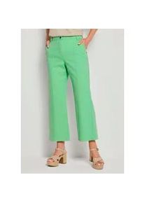 Stretch-Jeans GOLDNER "Kurzgr&ouml;&szlig;e Weite Jeans VERA mit streckender Biese", Damen, Gr. 22, K-Gr, gr&uuml;n, Obermaterial: 97% Baumwolle CO. 3% Elasthan EL., Jeans