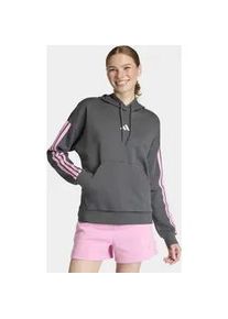 Kapuzensweatshirt Adidas SPORTSWEAR "W 3S FL HD", Damen, Gr. XS, grau six, st tropic bloom, Obermaterial: 55% Baumwolle, 36% Polyester, 9% Viskose, normal, Rundhals, angesetztes B&uuml;ndchen, Sweatshirts