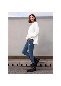 Bequeme Jeans Inspirationen, Damen, Gr. 36, Normalgr&ouml;&szlig;en, blau, stone, washed, 95% Baumwolle, 3% Polyester, 2% Elasthan, unifarben, lang, Jeans