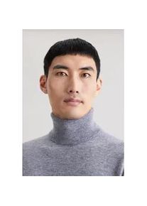 Strickpullover Seidensticker "Schwarze Rose", Herren, Gr. XL, grau, 100% Kaschmir, unifarben, regular fit, ohne Ausschnitt, Pullover Strickpullover, 1/1 Rollkragen Uni