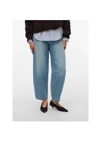 V&eacute;ro Moda High-waist-Jeans VERO MODA "VMBILLIE HR BARREL ANK JEANS LI3151 NOOS", Damen, Gr. 28, L&auml;nge 32, light blau denim detail:tinted, Denim/Jeans, Obermaterial: 100% Baumwolle, unifarben, loose fit kn&ouml;chellang, Jeans High-Waist-Jeans, Baumwolle, Barrel Fit, High Waist