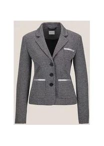 Madeleine Mode Jerseyblazer MADELEINE "Jerseyblazer Kurzblazer aus Struktur-Jersey", Damen, Gr. 36, wei&szlig; (steingrau, wollwei&szlig;, melange), Obermaterial: 65% Polyester PES. 30% Viskose CV. 5% Elasthan EL., Modern, normal, Blazer
