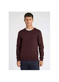 Strickpullover LINDBERGH "Strickpullover Slim Fit", Herren, Gr. S, schwarz cherry mel, Obermaterial: 80% Viskose, 20% Nylon, Pullover Strickpullover