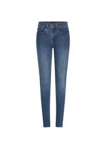 Slim-fit-Jeans oxmo "Slim-fit-Jeans OXHELLE", Damen, Gr. 30, L&auml;nge 32, blau (dunkelblau denim), Obermaterial: 68% Baumwolle CO. 27% Polyester PES. 3% Viskose CV. 2% Elasthan EL., Jeans Slim-fit-Jeans