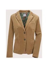 Madeleine Mode Jackenblazer MADELEINE "Samtblazer Samtblazer mit Stretch-Komfort", Damen, Gr. 38, beige (berber), Obermaterial: 98% Baumwolle CO. 2% Elasthan EL., Modern, Blazer, Sportsamt Blazer
