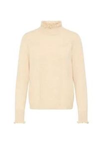 Strickfleece-Pullover oxmo "Strickpullover OXBMMNERA ONECK JUMPER", Damen, Gr. S, beige (oatmeal melange), Obermaterial: 50% Viskose CV. 27% Nylon NY. 23% Polyester PES., Pullover
