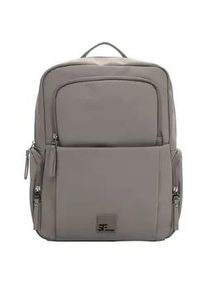 Rucksack SURI FREY "Rucksack SFY Karny", Damen, Gr. B/H/T: 31cm x 38cm x 12cm, grau (taupe 900), Obermaterial: 60% Polyurethan PU. 40% Polyester PES., Rucks&auml;cke Rucksack