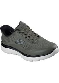 Slip-On Sneaker Skechers "SUMMITS-LEYTER", Herren, Gr. 48,5, oliv, schwarz, Synthetik, Textil, Schuhe, Slipper, Schn&uuml;rschuh mit Handsfree Slip-Ins Funktion
