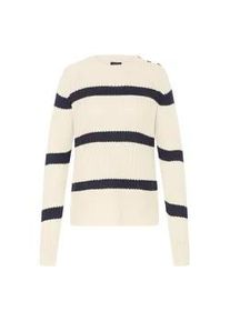 Strickfleece-Pullover oxmo "Strickpullover OXFKANNA", Damen, Gr. XXL, blau (night sky mix), Obermaterial: 60% Baumwolle CO. 40% Polyacryl PAN., Pullover