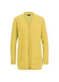 Strickjacke GOLDNER "Kurzgr&ouml;&szlig;e Langarm Feinstrick-Cardigan", Damen, Gr. 22, gelb, Obermaterial: 100% Kaschmir WS., figurumspielend, Rippe, Strickjacken Strickjacke, Ohne