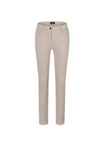 Regular-fit-Jeans GOLDNER "Lange Freizeithose BELLA mit Formbund", Damen, Gr. 44, N-Gr, beige (kitt), Obermaterial: 65% Baumwolle CO. 31% Polyester PES. 4% Elasthan EL., Jeans