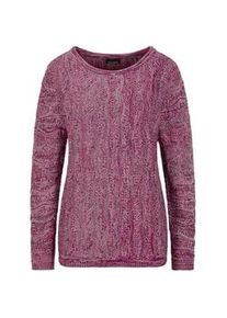 Rundhalspullover GOLDNER "Langarmoberteil im Strukturstrick", Damen, Gr. 42, pink (pink, gemustert), Obermaterial: 100% Polyacryl PAN., Modisch, figurumspielend, Pullover Rundhalspullover, U-Boot-Ausschnitt mit Rollkante