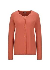 Strickjacke GOLDNER "Kurzgr&ouml;&szlig;e Cardigan aus Baumwolle, Rundhals", Damen, Gr. 23, orange (terrakotta), Obermaterial: 100% Baumwolle CO., Modisch, Strickjacken Strickjacke, Piqu&eacute;-Optik