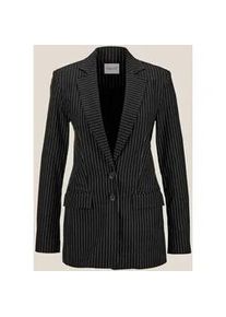 Madeleine Mode Longblazer MADELEINE "Blazer Langer, taillierter Blazer", Damen, Gr. 36, schwarz (schwarz, wollwei&szlig;), Obermaterial: 70% Viskose CV. 19% Polyamid PA. 8% Polyester PES. 3% Elasthan EL., Blazer Longblazer