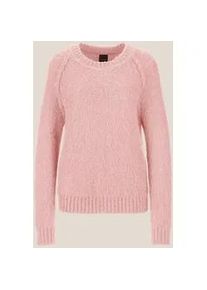 Madeleine Mode Longpullover MADELEINE "Pullover Flauschiger Rundhals-Pullover", Damen, Gr. 44/46, rosa (blassrosa), Obermaterial: 45% Polyacryl PAN. 35% Polyamid PA. 20% Wolle WO., Modern, normal, Pullover Longpullover
