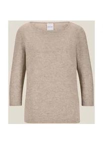 Madeleine Mode Longpullover MADELEINE "Strickpullover Kaschmirpullover mit U-Boot-Ausschnitt", Damen, Gr. 48, beige (taupe, melange), Obermaterial: 100% Kaschmir WS., Modern, normal, Pullover Longpullover, Kaschmirpullover mit 3/4 Arm