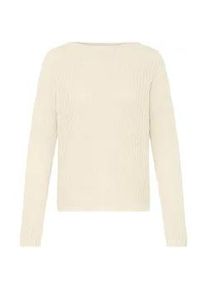 Strickfleece-Pullover oxmo "Strickpullover OXFKANNA", Damen, Gr. XXL, wei&szlig; (pumice stone), Obermaterial: 60% Baumwolle CO. 40% Polyacryl PAN., Pullover
