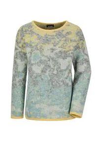 Rundhalspullover GOLDNER "Langarm Jacquard-Pullover mit Muster", Damen, Gr. 40, bunt (bunt, gemustert), Obermaterial: 60% Polyester PES. 30% Polyamid PA. 10% Schurwolle WV., Modisch, gerade, Pullover Rundhalspullover, impressionistisches Jacquardmuster