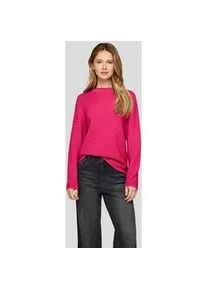 Rundhalspullover Rabe, Damen, Gr. 38, rosa (malve), Rippstrick, Obermaterial: 50% Baumwolle, 50% Polyacryl, Strukturmuster, gestreift, regular fit taillenbedeckt, Rundhals, Pullover Rundhalspullover, mit Streifen Muster