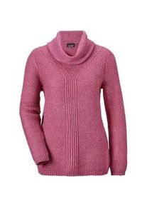 Strickpullover GOLDNER "Kurzgr&ouml;&szlig;e Strickpullover mit Struktur, Glitzer", Damen, Gr. 23, lila (brombeere), Obermaterial: 90% Polyacryl PAN. 10% metallisierte Fasern MTF., Rippe, Pullover Strickpullover, Ohne