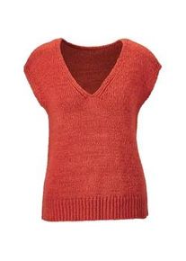 Rundhalspullover GOLDNER "Kurzgr&ouml;&szlig;e Pullunder", Damen, Gr. 22, rot, Obermaterial: 100% Polyacryl PAN., keine/nicht relevant, Pullover Rundhalspullover, fully fashioned gestrickter Ausschnitt