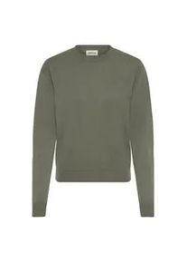 Strickfleece-Pullover oxmo "Strickpullover OXISCANNY LS", Damen, Gr. XS, braun (mulled basil), Obermaterial: 50% Viskose CV. 28% Polyester PES. 22% Polyamid PA., Pullover
