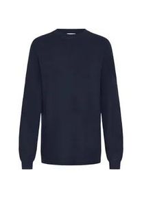 Strickfleece-Pullover oxmo "Strickpullover OXIFANSY", Damen, Gr. XXL, blau (total eclipse), Obermaterial: 50% Viskose CV. 28% Polyester PES. 22% Polyamid PA., Pullover