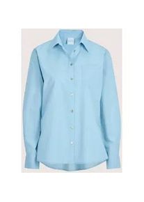 Madeleine Mode Hemdbluse MADELEINE "Hemdbluse Elegante Langarmbluse mit Hemdkragen", Damen, Gr. 44, blau (bleu), Obermaterial: 55% Viskose CV. 45% Baumwolle CO., Modern, Blusen Hemdbluse, Bluse mit aufgesetzter Tasche