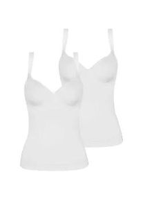 BH-Hemd Viania "2er Pack BH Hemd Basic", Damen, Gr. 85, Cup D, wei&szlig; (wei&szlig; wei&szlig;), Stoff, Obermaterial: 90% Polyamid PA. 10% Elasthan EL., BHs BH-Hemd