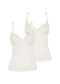 BH-Hemd Viania "2er Pack BH Hemd Basic", Damen, Gr. 90, Cup B, beige (cream cream), Stoff, Obermaterial: 90% Polyamid PA. 10% Elasthan EL., BHs BH-Hemd