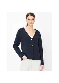 Cardigan Brax "Style AMANDA", Damen, Gr. 46, navy, Strick, 70% Baumwolle, 30% Polyamid, V-Ausschnitt, Strickjacken