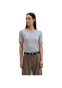 Marc O'Polo T-Shirt MARC O'POLO "aus softem Slub-Jersey", Damen, Gr. XS, grau horizon, Obermaterial: 100% Baumwolle, unifarben, Basic, regular fit, U-Boot-Ausschnitt, normaler Saum, Shirts T-Shirt