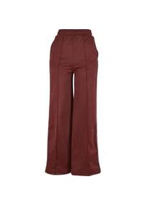 Stoffhose Urban Classics "Urban Classics Damen Ladies Pin Tuck Track Pants", Damen, Gr. XXL, US-Gr&ouml;&szlig;en, schwarzrust, 100% Polyester, unifarben, loose fit, Hosen Stoffhose