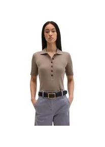 Marc O'Polo Poloshirt MARC O'POLO "mit TENCELTM Modal", Damen, Gr. M, chalky braun, Obermaterial: 58% Baumwolle, 38% Modal, 4% Elasthan, unifarben, slim fit, Shirts