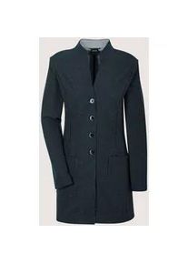 Madeleine Mode Longblazer MADELEINE "Gehrock Eleganter Einreiher mit Nadelstreifen", Damen, Gr. 40, blau (marine, wollwei&szlig;), Obermaterial: 68% Polyester PES. 25% Viskose CV. 7% Elasthan EL., Blazer Longblazer