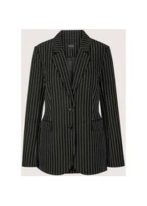 Madeleine Mode Jackenblazer MADELEINE "Blazer Longblazer mit Nadelstreifen", Damen, Gr. 36, schwarz (schwarz, wollwei&szlig;), Obermaterial: 95% Polyester PES. 5% Elasthan EL., Modern, tailliert, Blazer, Streifenblazer
