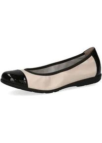 Ballerina Caprice "Caprice Ballerinas Leder", Damen, Gr. 41, beige (creme), Leder, Schuhe Ballerina