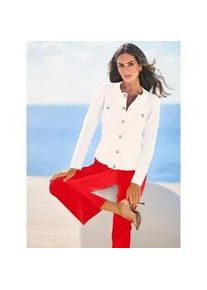 Cardigan Heine, Damen, Gr. 44, ecru, 100% Baumwolle, unifarben, Strickjacken