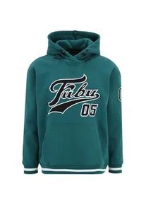 Kapuzenpullover Fubu "Fubu Herren FM223-004-1 Varsity Heavy Hoodie", Herren, Gr. M, gr&uuml;n, schwarz, 80% Polyester, 20% Baumwolle, mehrfarbig, normal, ohne Ausschnitt, Pullover Kapuzenpullover