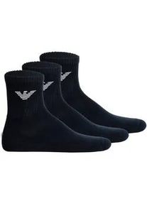 Sneakersocken Emporio Armani "Socken SPORTY SPONGE 3er Pack", Herren, Gr. 39-46, blau, Obermaterial: 85% Baumwolle CO. 13% Polyamid PA. 2% Elasthan EL., Socken Sneakersocken