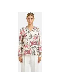Langarmbluse Milano Italy, Damen, Gr. 42, cream print, Blusen, mit Kellerfalte im R&uuml;cken