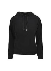 Kapuzensweatshirt Urban Classics "Urban Classics Damen Ladies Velvet Rib Hoody", Damen, Gr. M, schwarz, 97% Polyester, 3% Elasthan, unifarben, Sweatshirts